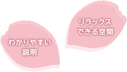 わかりやすい説明 リラックスできる空間